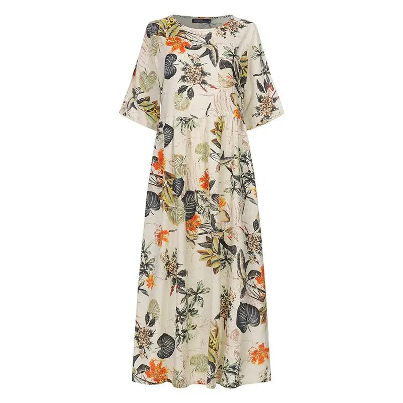 Belle Duvaar Oversized Floral Boho Sundress — Elegant Modest Maxi