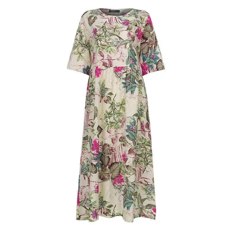 Belle Duvaar Oversized Floral Boho Sundress — Elegant Modest Maxi